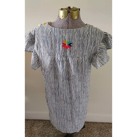 THML Women’s Dress Anthro Boho Embroidered Rayon Blend Sleeveless Sz M Rainbow - Picture 5 of 8